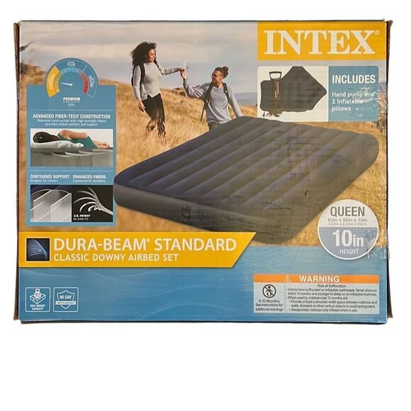 Intex Dura-Beam Standard Classic Downy Queen Airbed Set #64765E NIB - Picture 2 of 4